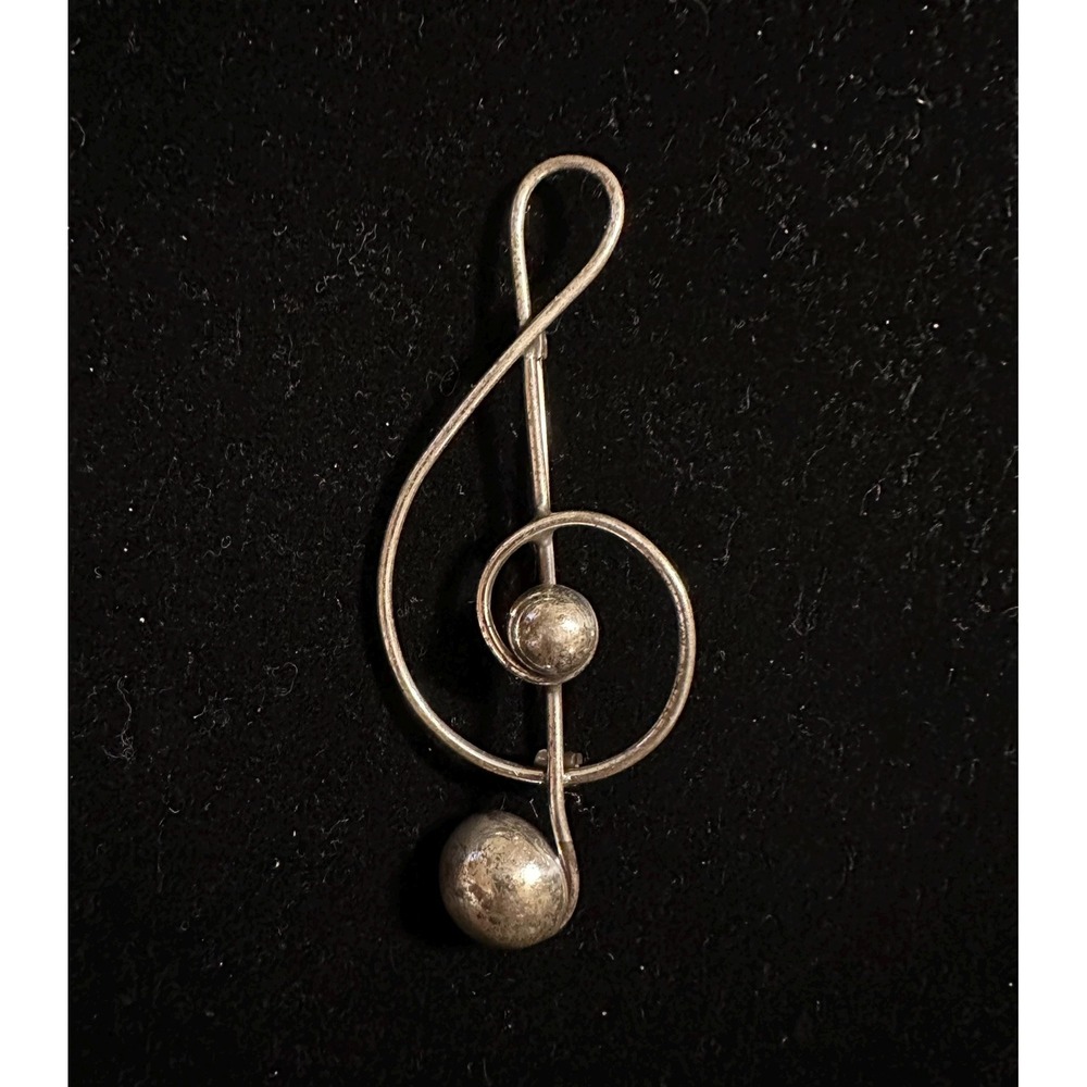 Lang Sterling Silver Treble Clef Figural Pin Music